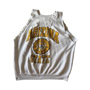 Vintage Arizona State University Sun Devils White Cutoff XL Raglan Crewneck